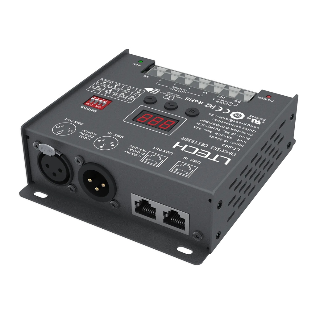 LTECH DMX/RDM LED driver CV 3x8A - LT-903 - 903立体图