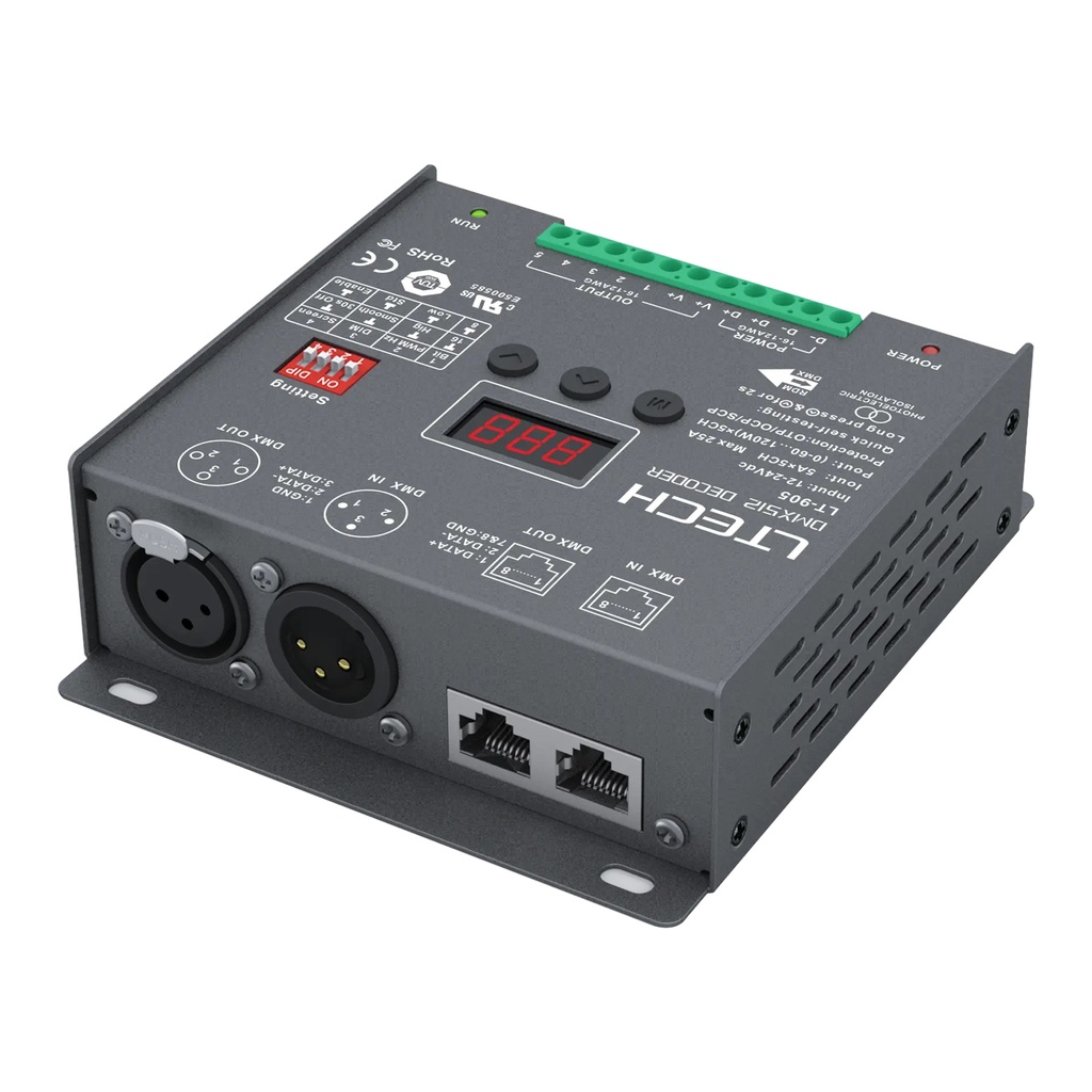 LTECH DMX/RDM LED driver CV 5x5A - LT-905 - 立体图