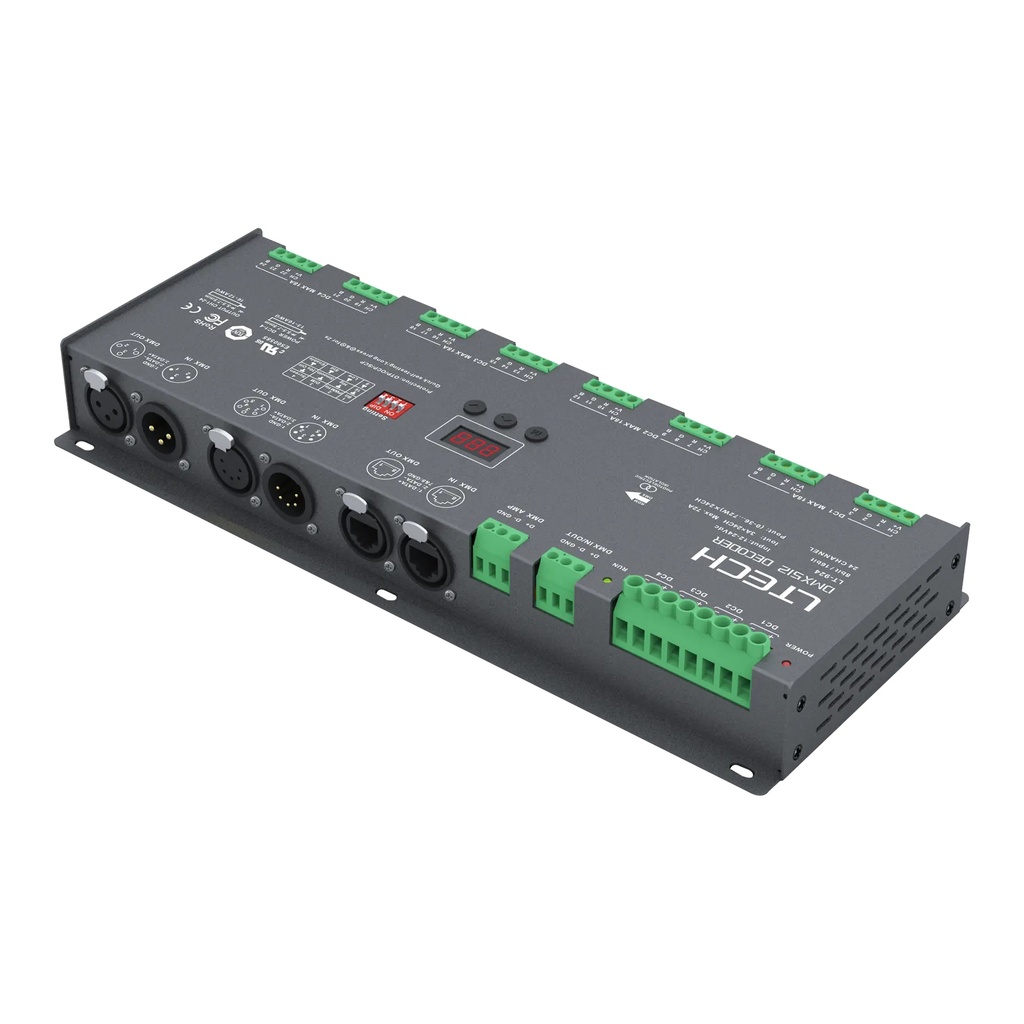LTECH DMX/RDM LED driver CV 24x3A - LT-924 - 立体图
