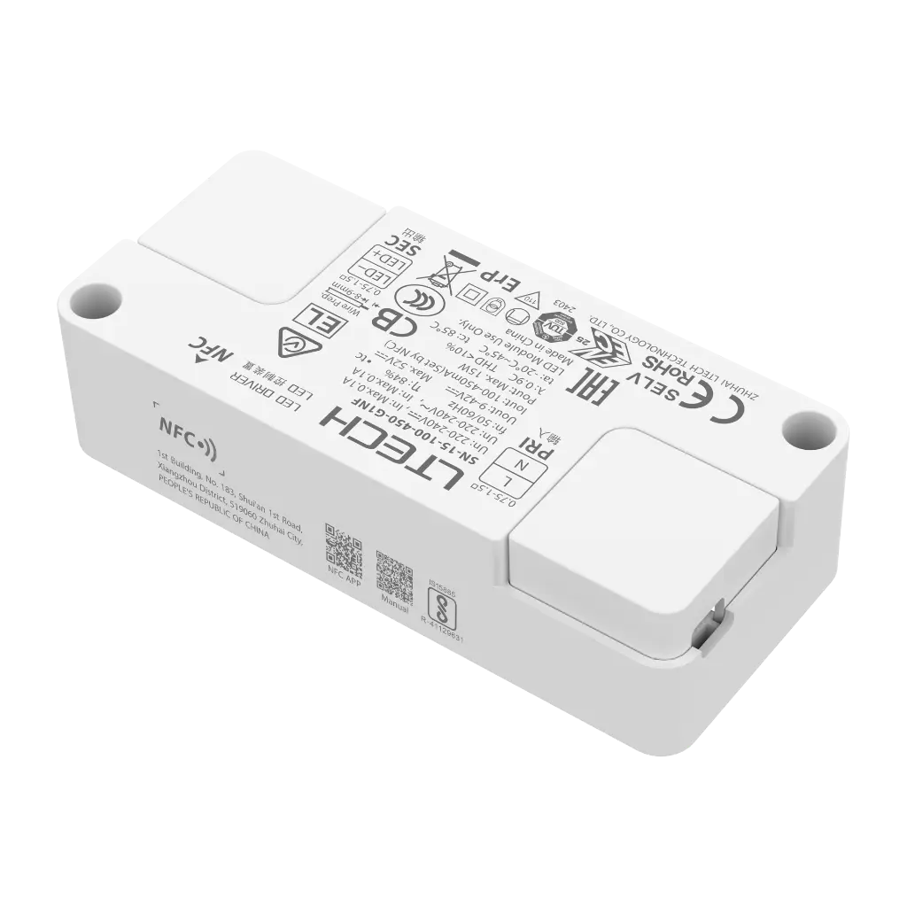 LTECH LTSYS Driver On/Off CC 100-450mA 15W NFC - SN-15-100-450-G1NF - 背面