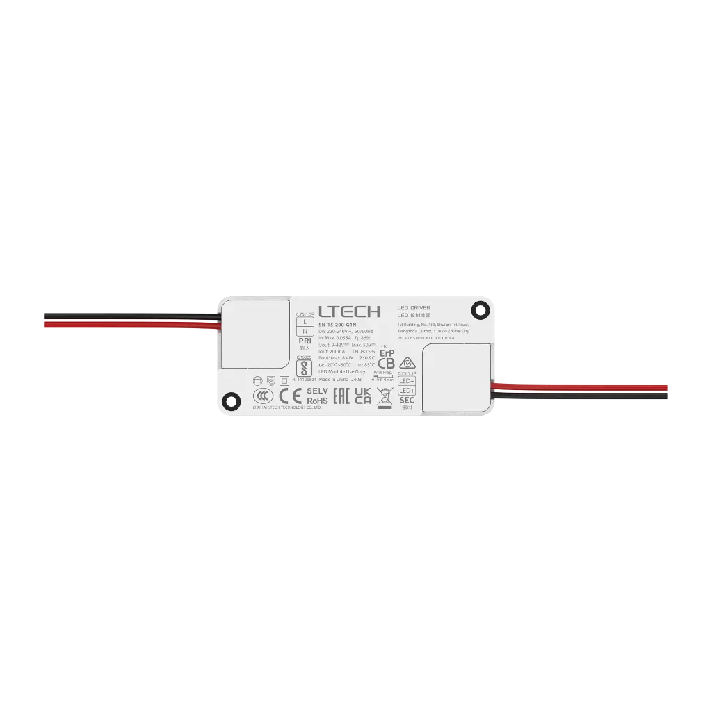 LTECH LTSYS Driver On/Off CC 200mA 8W - SN-15-200-G1N - 正面
