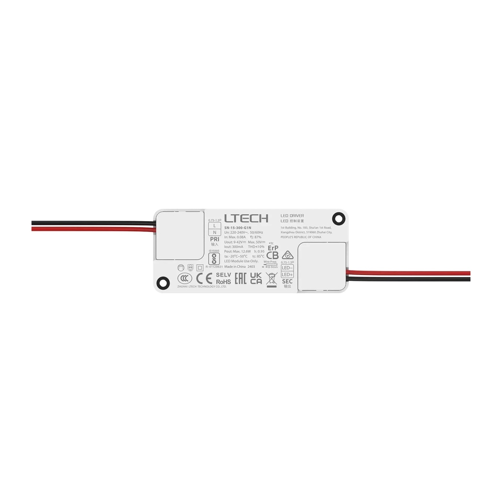 LTECH LTSYS Driver On/Off CC 350mA 15W - SN-15-350-G1N - 正面