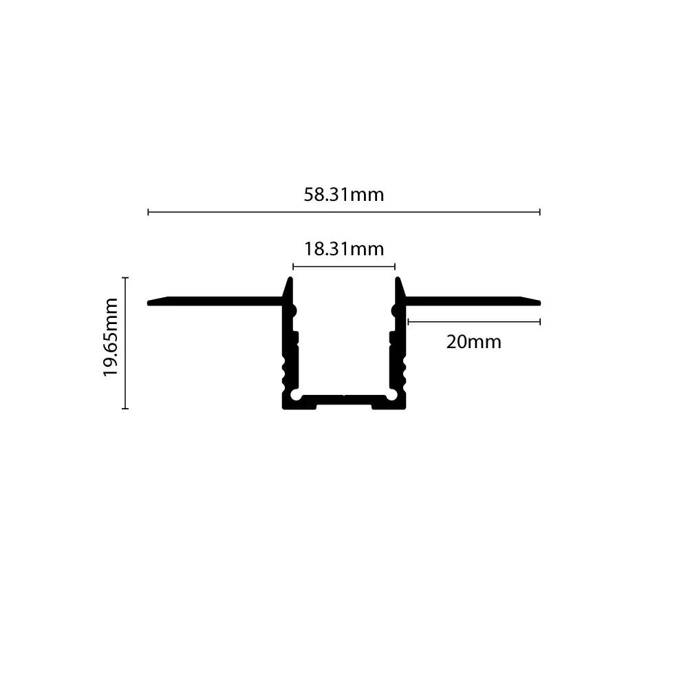 Aluminium Profile High plaster - cross-section
