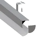 Aluminium Profile Corner - exploded assembly view, ceiling mount