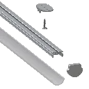 Aluminium Profile Half Round - exploded assembly view