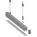 Aluminium Profile High - exploded assembly view LED H assembly pendant