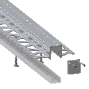 Aluminium Profile High plaster - exploded assembly view LED stuc assembly ceiling mount