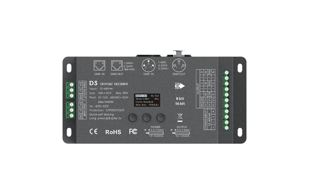LTECH LTSYS Decoder CV DMX 3CH - D3 - (front view) (1)