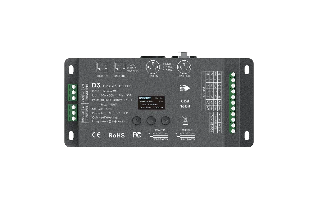 LTECH LTSYS Decoder CV DMX 3CH - D3 - (front view) (1)