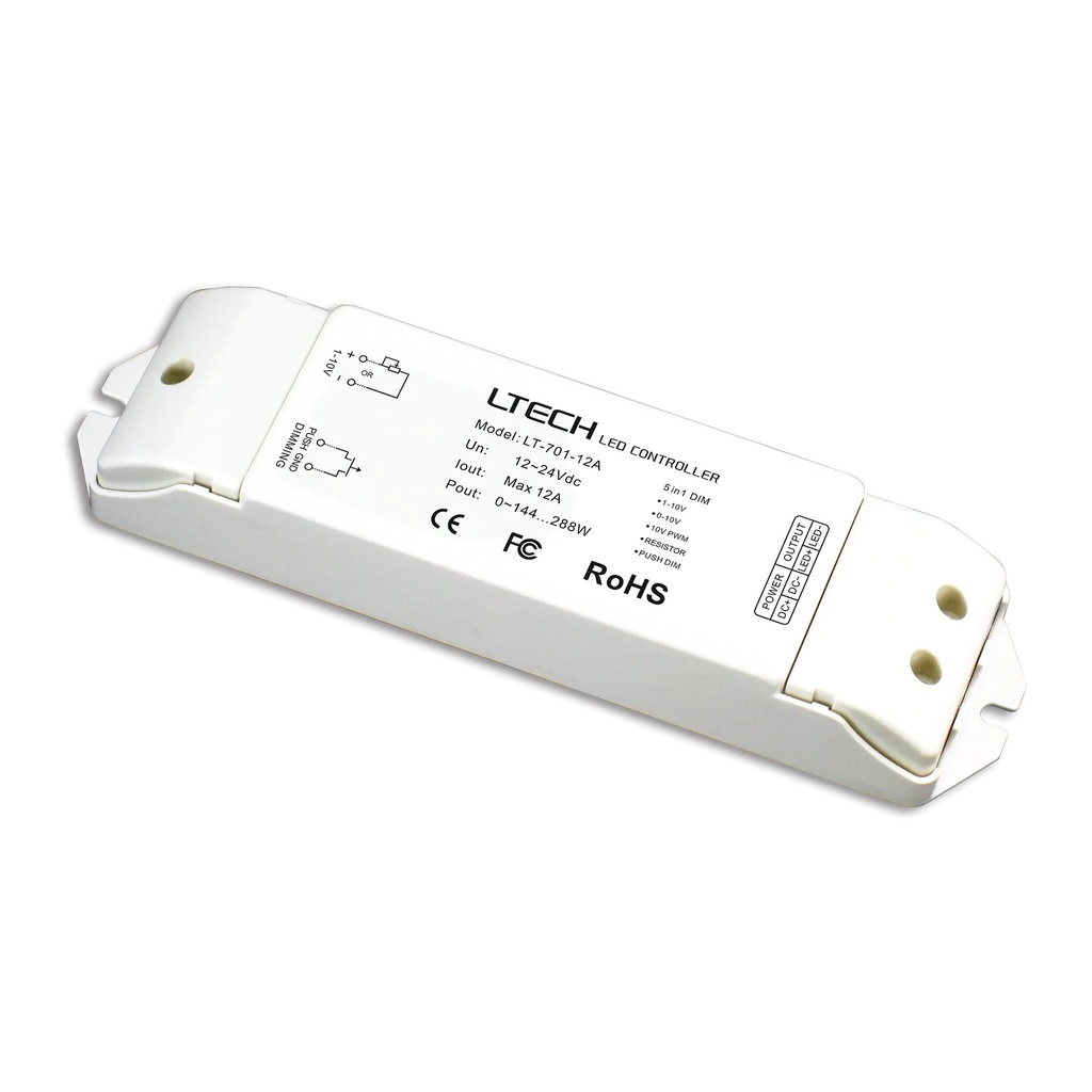 [2262600] LTECH 0-10V/Push LED driver CV 1x12A - LT-701-12A