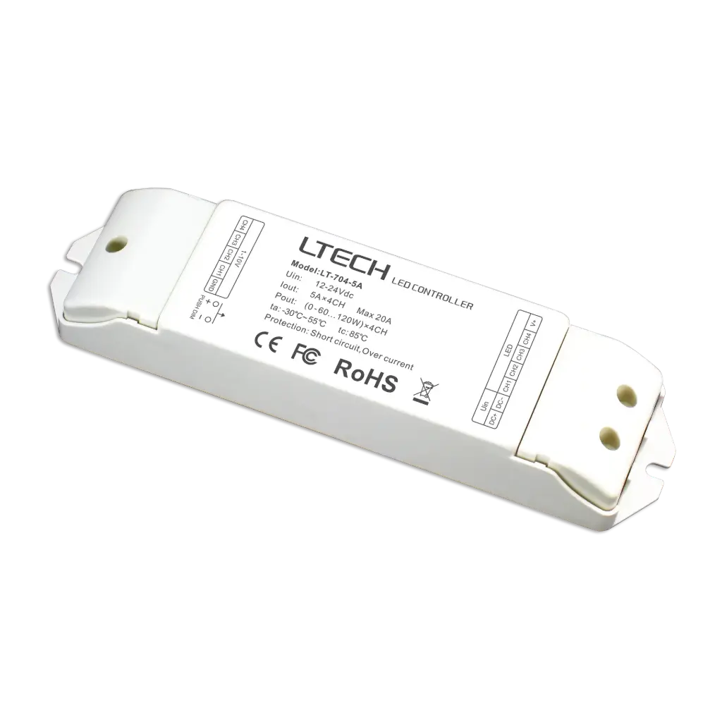[2262900] LTECH 0-10V/Push LED driver CV 4x5A - LT-704-5A