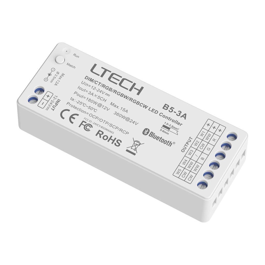 [2284116] LTECH Bluetooth LED driver 5x3A - B5-3A
