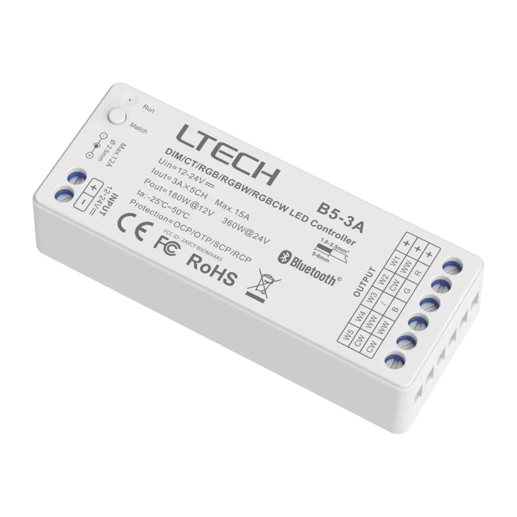LTECH Bluetooth LED driver 5x3A - B5-3A
