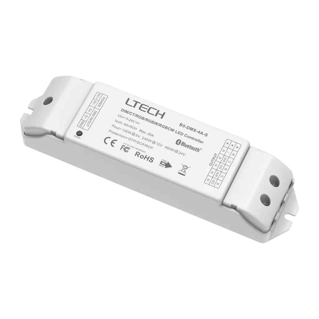 LTECH Bluetooth/DMX controller 5x4A - B5-DMX-4A-S