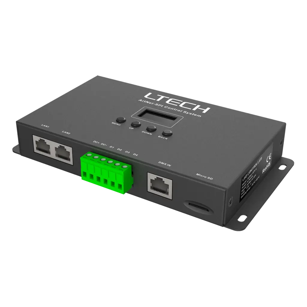 [2291404] LTECH ArtNet-SPI controller 4 universe - Artnet-SPI-4