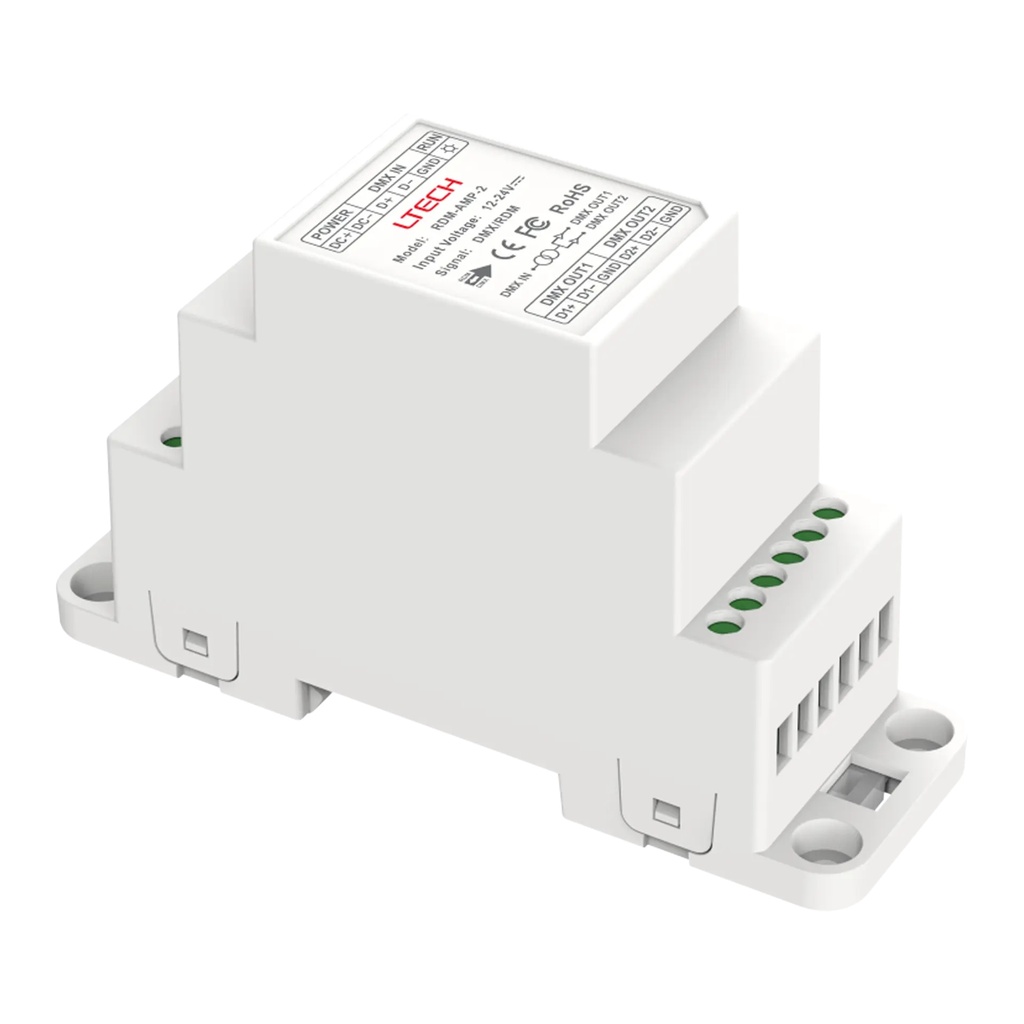 LTECH DMX/RDM 2CH Signal Amplifier - RDM-AMP-2