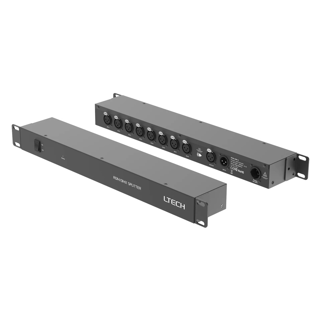 [2320800] LTECH DMX/RDM 8CH Signal Amplifier 3-pin XLR - RDM-AMP-8