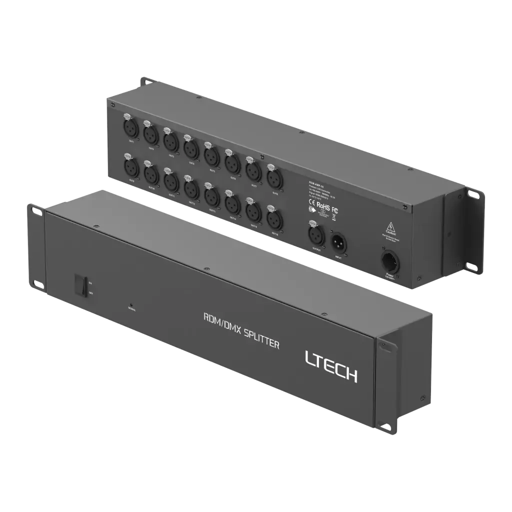 [2320810] LTECH DMX/RDM 16CH Signal Amplifier 3-pin XLR - RDM-AMP-16