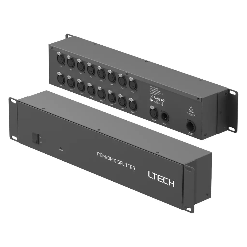 LTECH DMX/RDM 16CH Signal Amplifier 5-pin XLR - RDM-AMP-16E