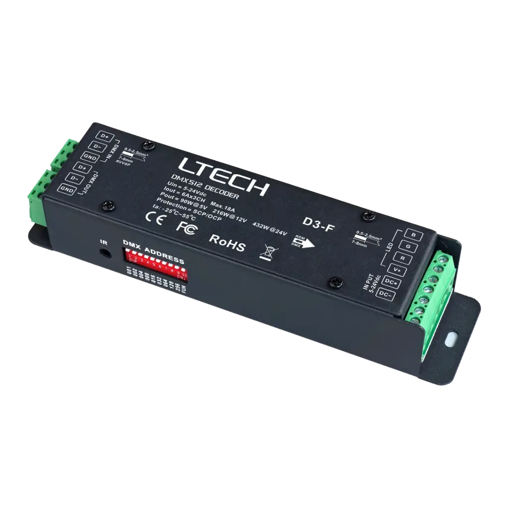 LTECH 3-Channel CV DMX Decoder - D3-F