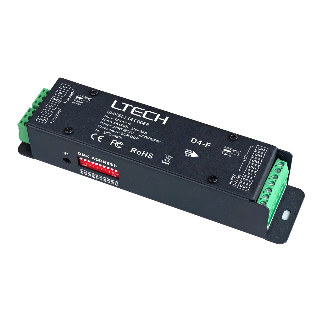 [2285201] LTECH 4-Channel CV DMX Decoder - D4-F