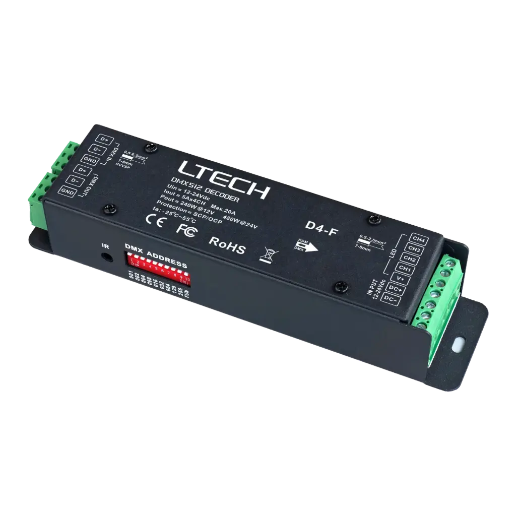 LTECH 4-Channel CV DMX Decoder - D4-F