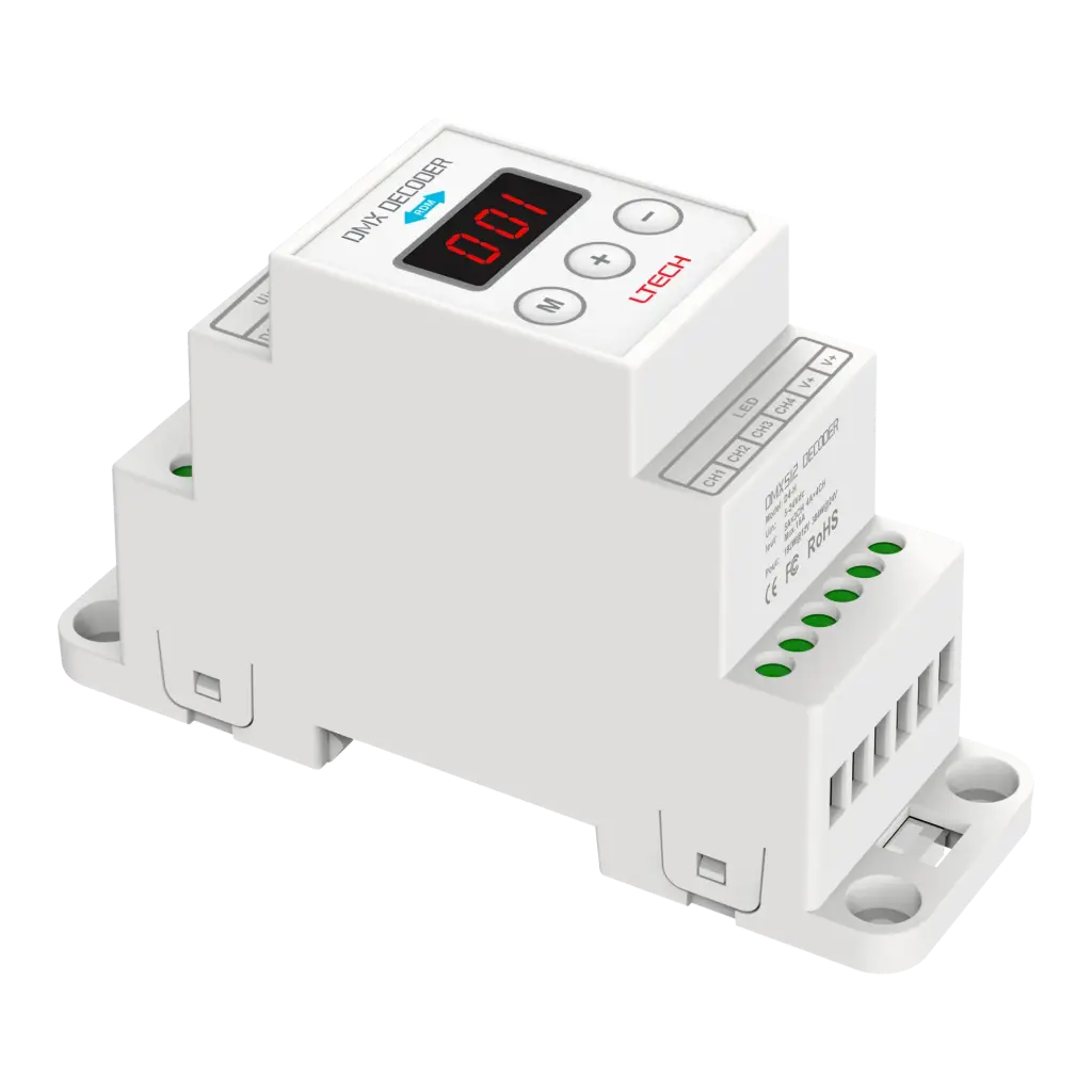 [2272301] LTECH DMX LED driver CV 3x5A / 4x4A Dinrail - D4-H