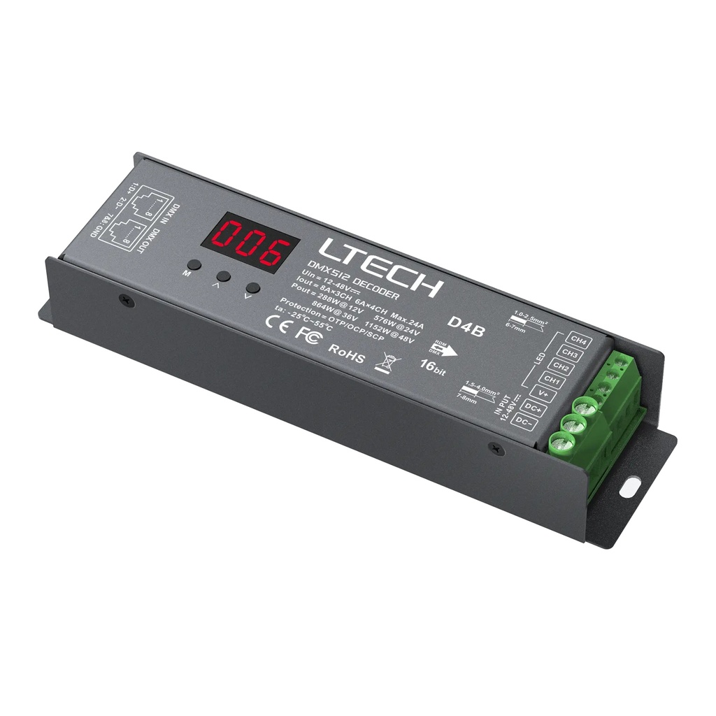 [2285502] LTECH DMX LED driver CV 3x8A / 4x6A RJ45 - D4B