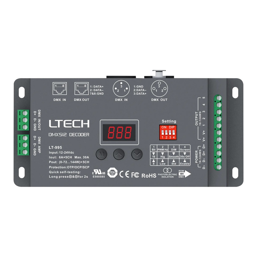 LTECH DMX/RDM LED driver CV 5x6A - LT-995