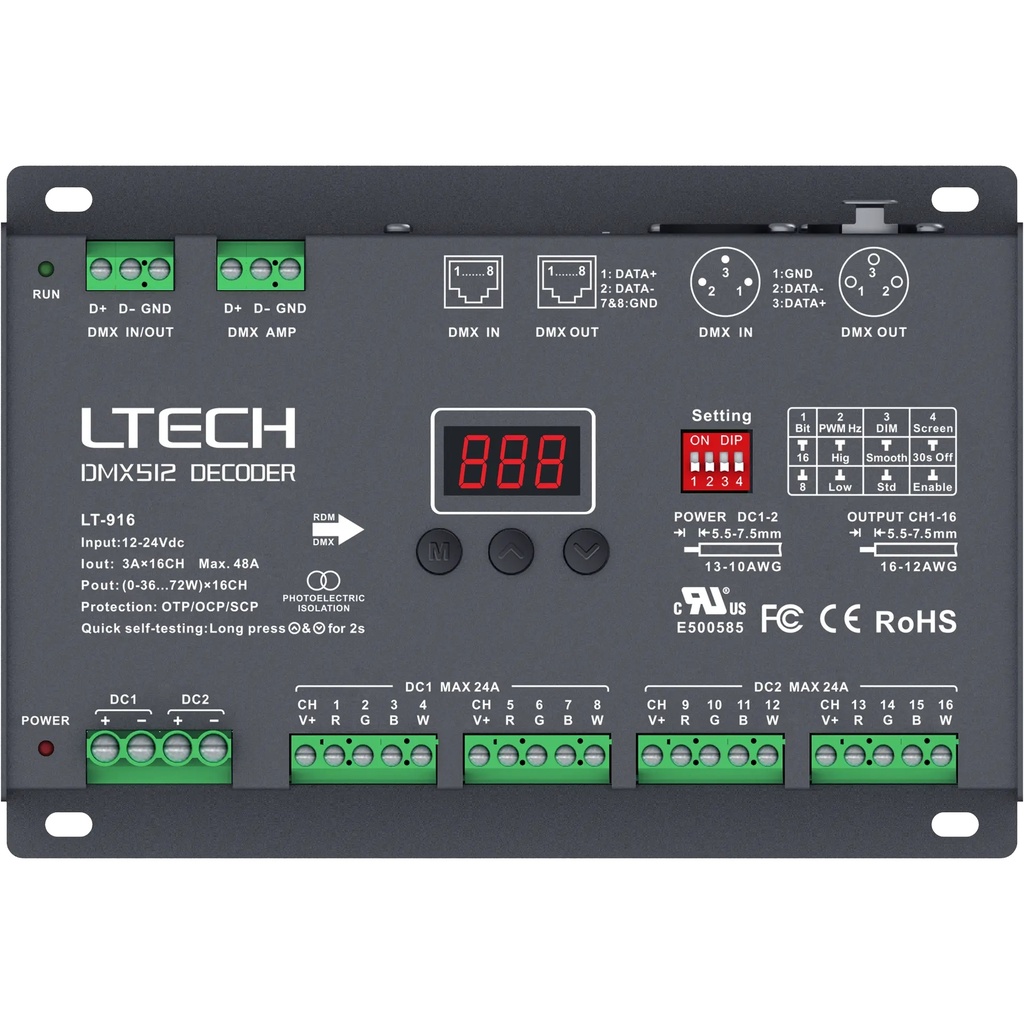 [2278910] LTECH DMX/RDM LED driver CV 16x3A - LT-916