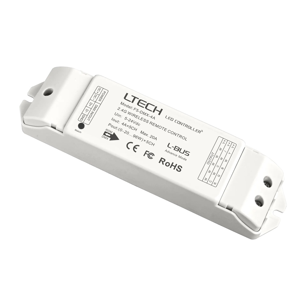 [2258600] LTECH RF/DMX receiver CV 5x4A - F5-DMX-4A
