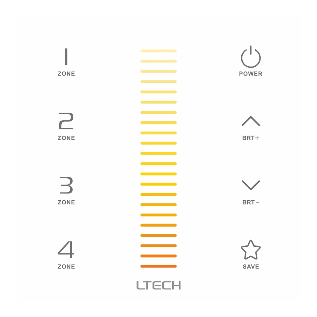 LTECH RF/DMX touch panel CT 4 zone - EX6