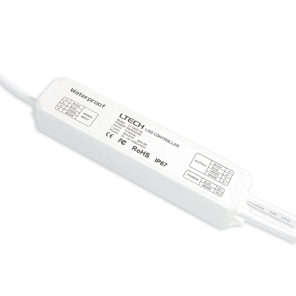 LTECH Power repeater CV 3x3A IP68 - LT-3063-3A