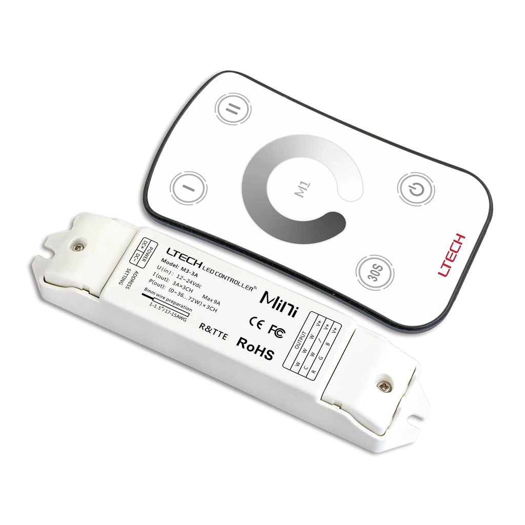 [2266100] LTECH Mini RF remote + receiver CV 3x3A - M1+M3-3A