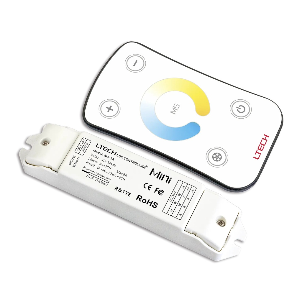 [2266500] LTECH Mini RF remote + receiver CV 3x3A CT - M5+M3-3A