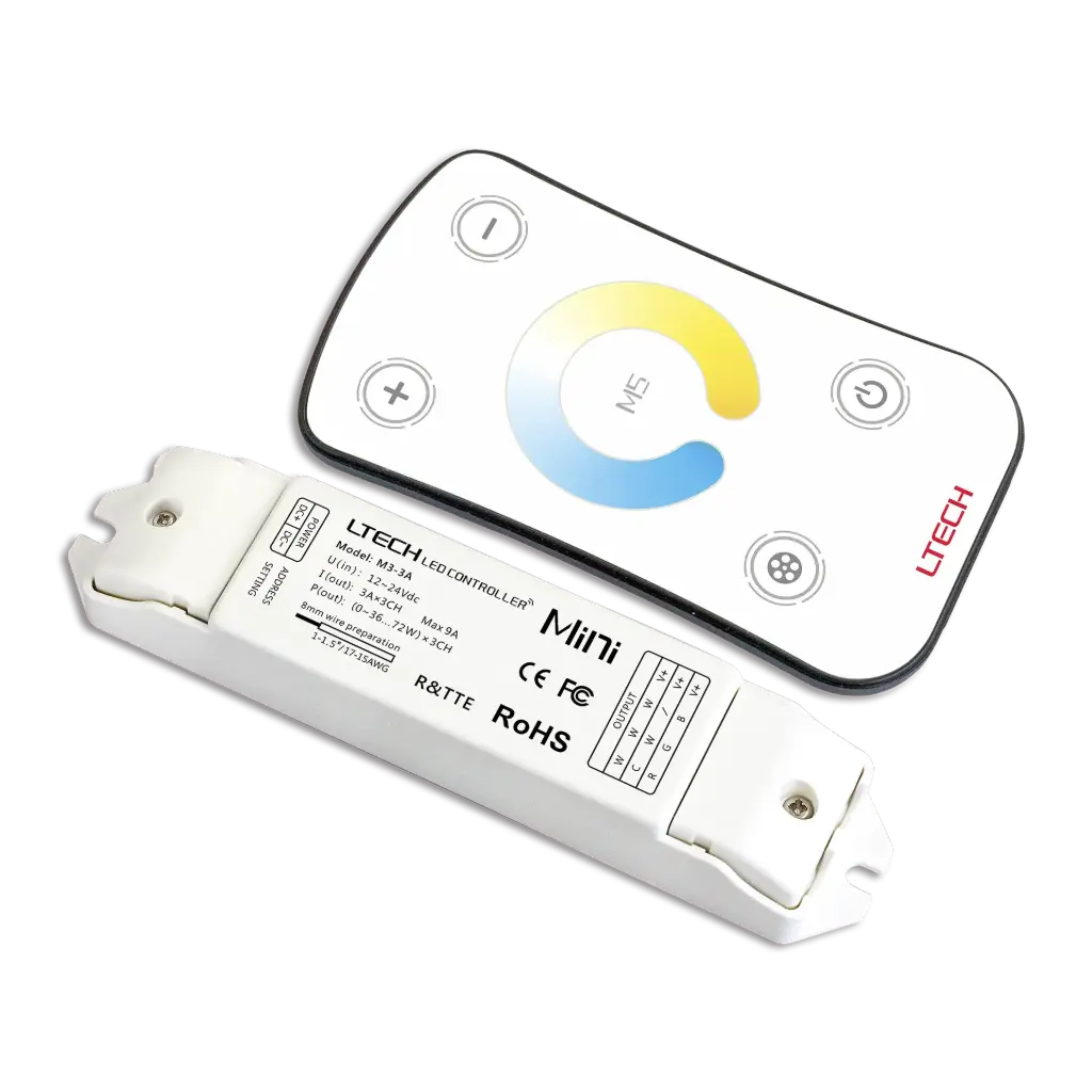 LTECH Mini RF remote + receiver CV 3x3A CT - M5+M3-3A