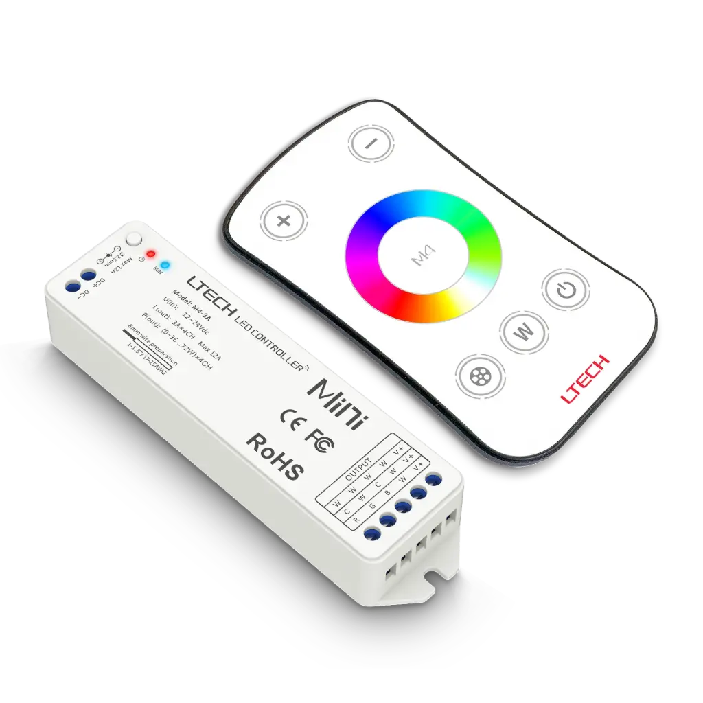 LTECH Mini RF remote + receiver CV 4x3A RGBW - M4+M4-3A