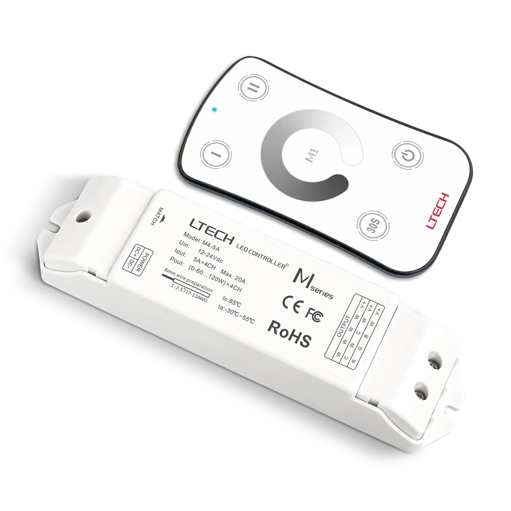 [2266120] LTECH Mini RF remote + receiver CV 4x5A - M1+M4-5A