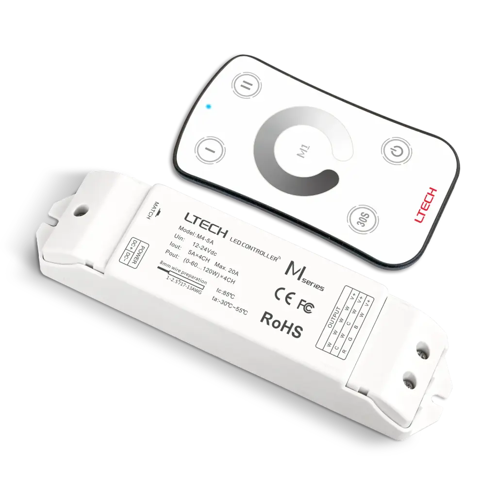 LTECH Mini RF remote + receiver CV 4x5A - M1+M4-5A
