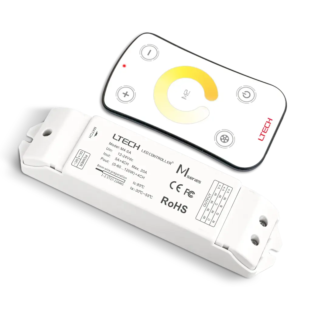 LTECH Mini RF remote + receiver CV 4x5A CT - M2+M4-5A