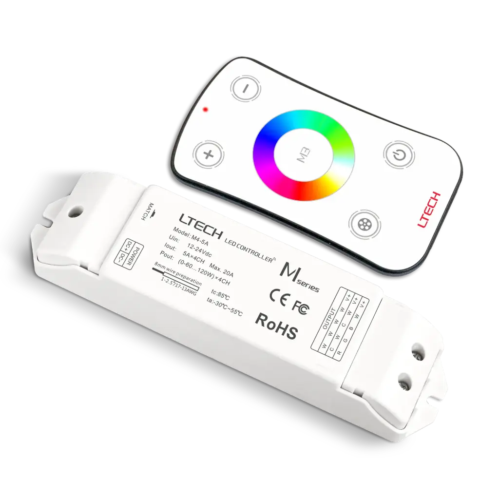 [2266310] LTECH Mini RF remote + receiver CV 4x5A RGB - M3+M4-5A