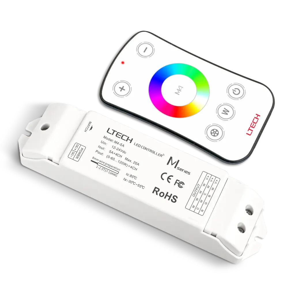 LTECH Mini RF remote + receiver CV 4x5A RGBW - M4+M4-5A