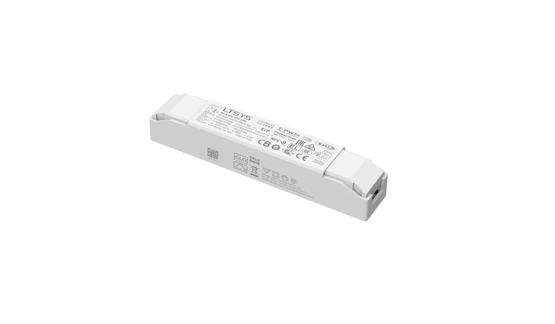 [2823311] LTECH LTSYS Driver CC DALI-2 DT6 1CH 100-450mA 8W NFC - SE-8-100-450-G1D