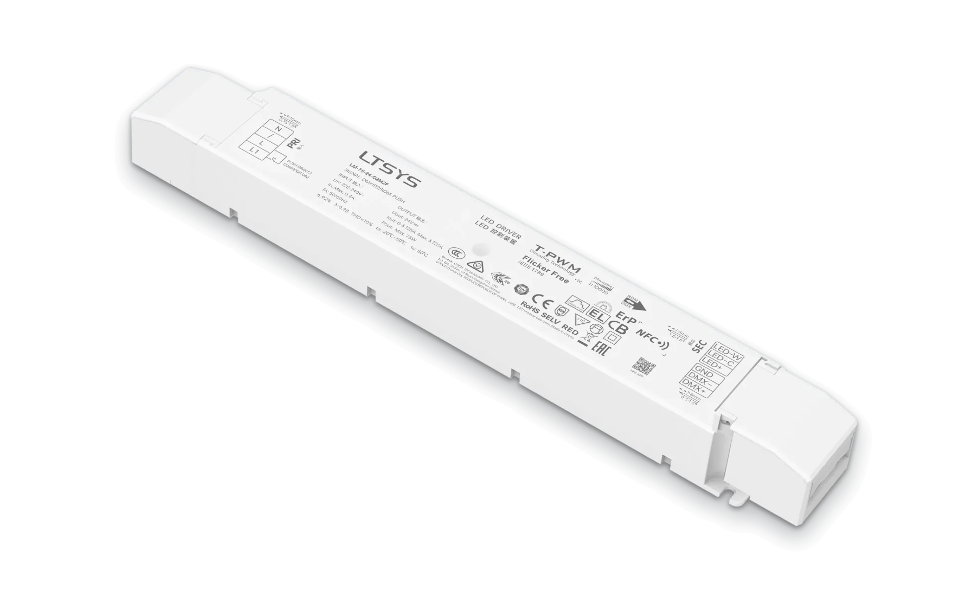 LTECH LTSYS Driver CV DMX 2CH 24V 75W NFC - LM-75-24-G2M2F