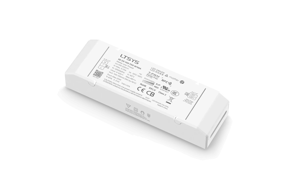 [2400441] LTECH LTSYS Driver CC Matter 1CH 100-700mA 20W - SE-20-100-700-W1MA