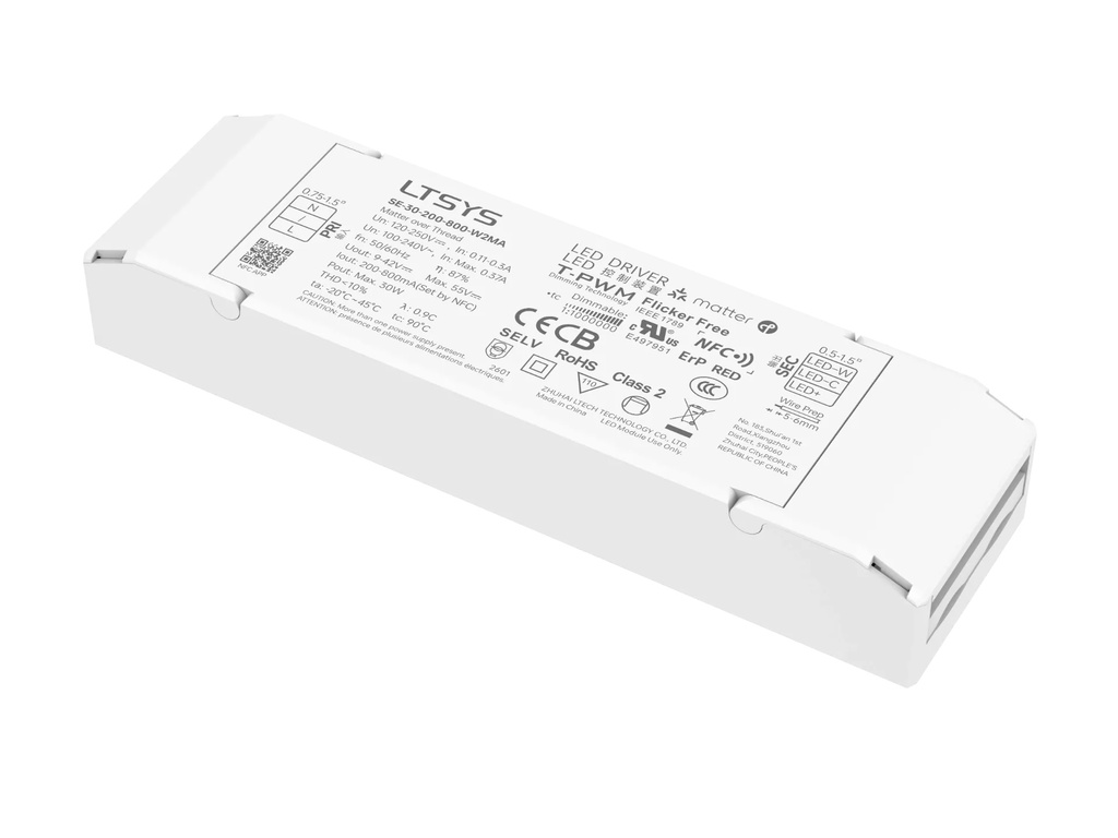 [2400471] LTECH LTSYS Driver CC Matter 2CH 200-800mA 30W - SE-30-200-800-W2MA