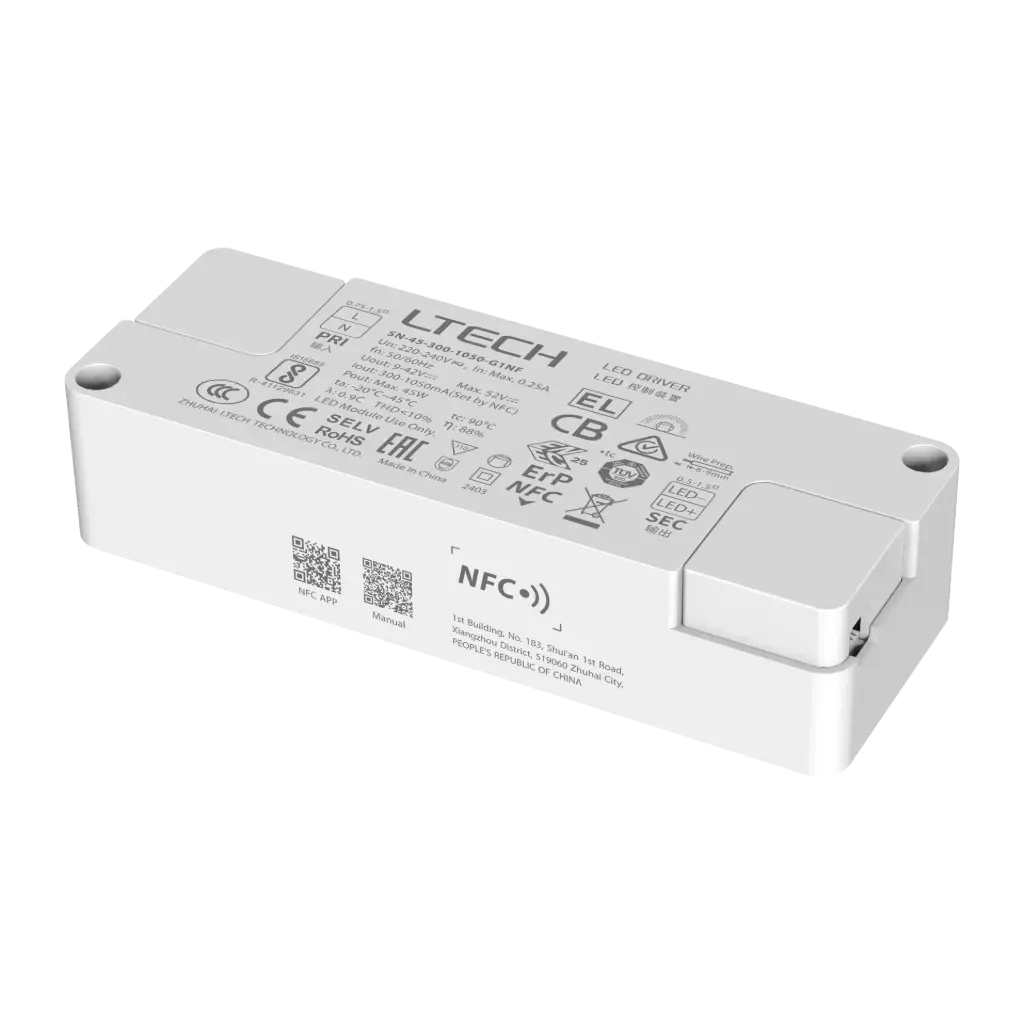 LTECH LTSYS Driver On/Off CC 300-1050mA 45W NFC - SN-45-300-1050-G1NF