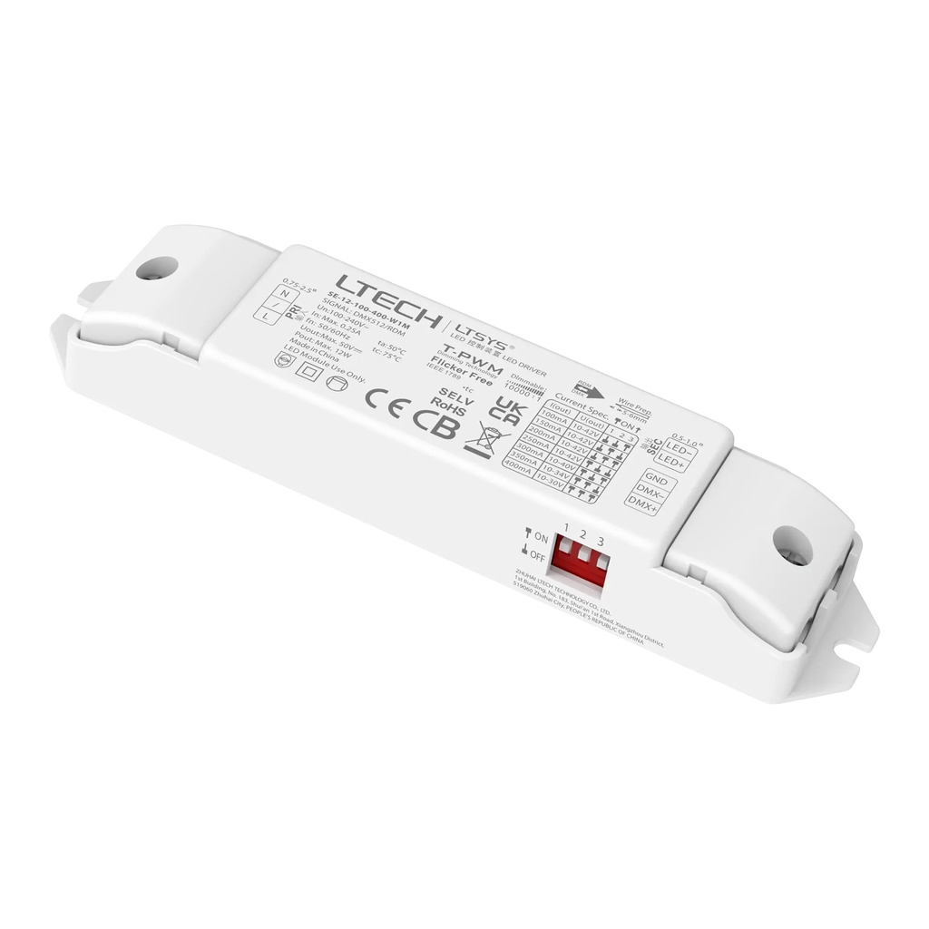 [2278400] LTECH LTSYS Driver CC DMX 1CH 100-400mA 12W - SE-12-100-400-W1M