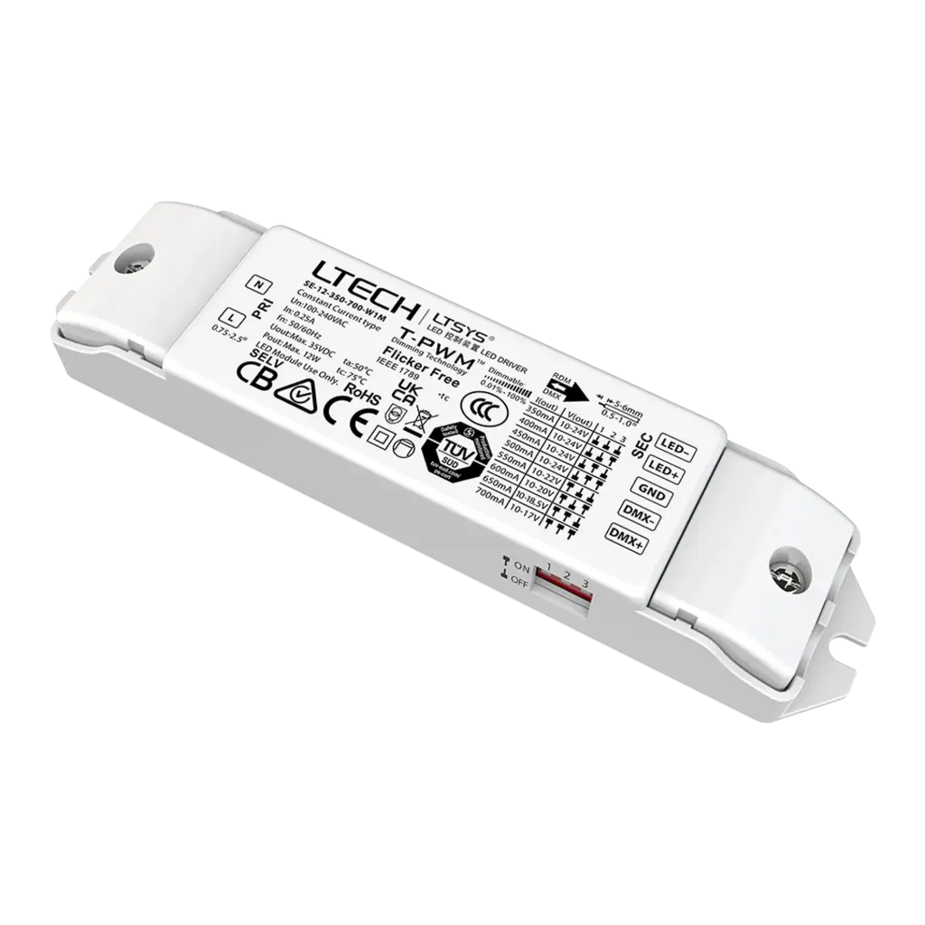 LTECH LTSYS Driver CC DMX 1CH 350-700mA 12W - SE-12-350-700-W1M