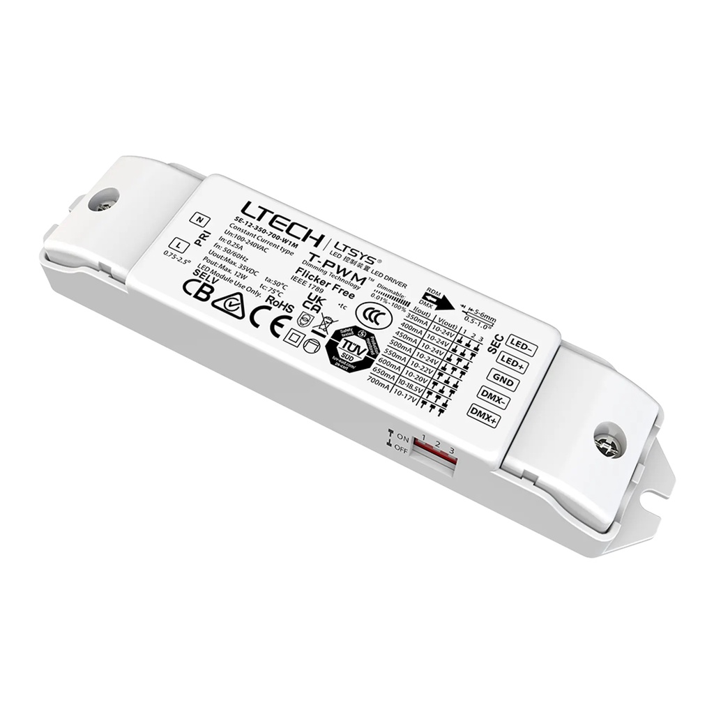 [2278500] LTECH LTSYS Driver CC DMX 1CH 350-700mA 12W - SE-12-350-700-W1M
